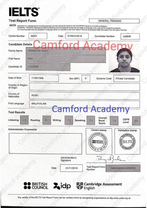 Best IELTS Coaching in India – RINI scores 7.5 Band in IELTS General Module
